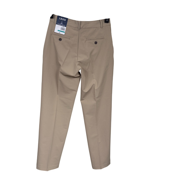 IZOD Flat Front Tan Khaki Performance Boys Dress Pants Size 16 Regular 30x31 - Picture 5 of 6